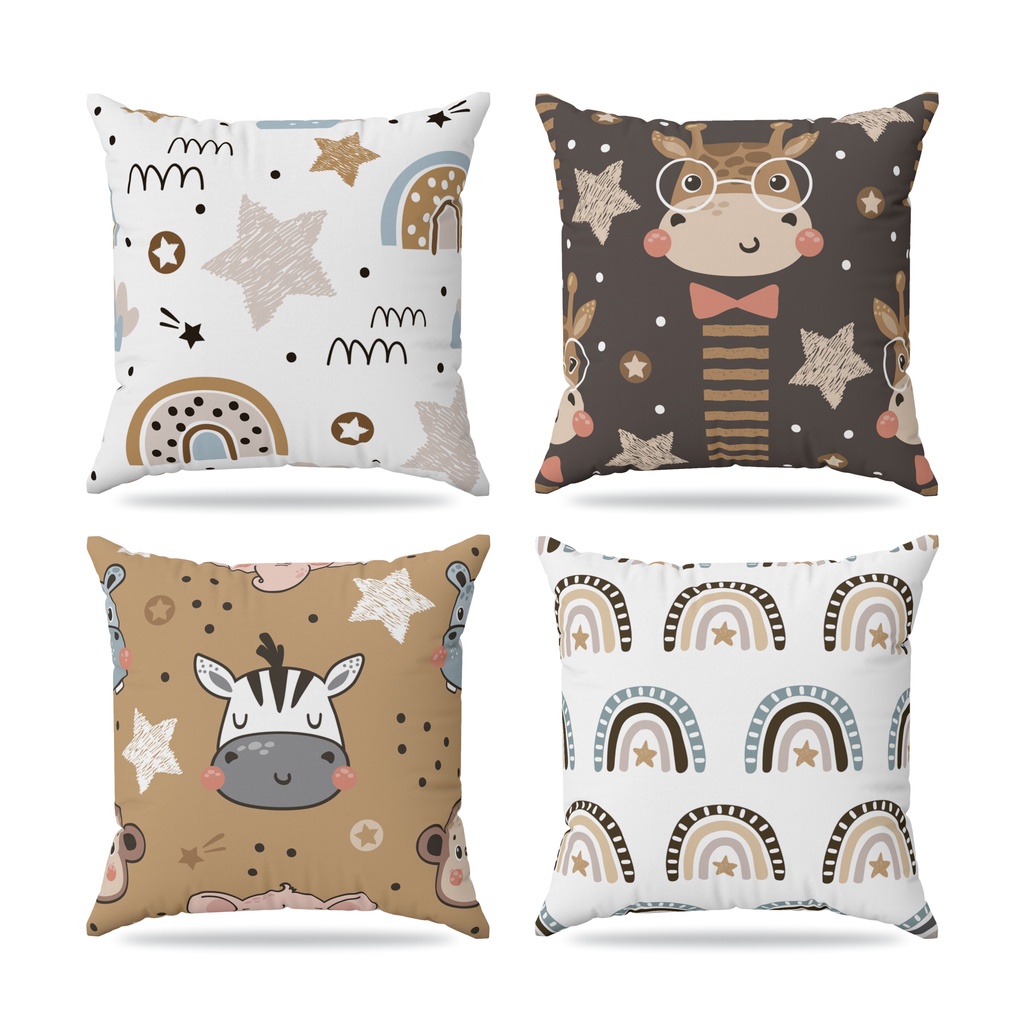 Kit 4 almofadas cheias decoração infantil 30x30cm MD0124 em Oferta na Shopee