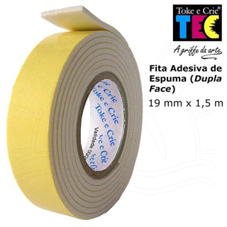 FITA ADESIVA DE ESPUMA DUPLA FACE 19mmx1,5m - Toke e Crie em Oferta na Shopee