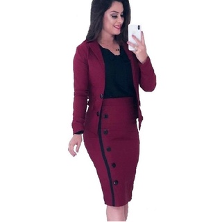 Conjunto Saia Lapis e Blazer feminino Moda Evangelica