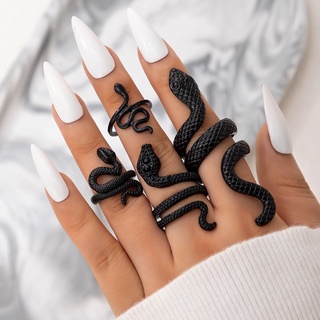 Novo Conjunto De Anéis De Cobra Punk Fashion Para Mulheres/Masculinos Exagerado Personalidade Retrô Animal Anel Joias Festa Presente