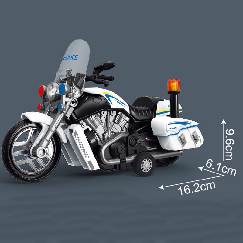 New Patrol Car Inertial Motorcycle Police Car Model With Sound And Light  for Kids | Shopee Brasil