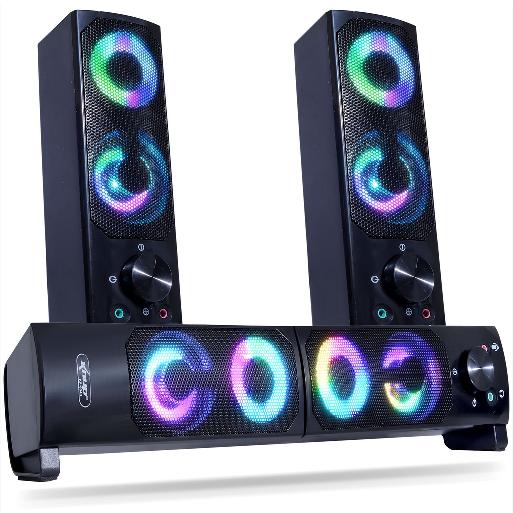 Caixa de Som SoundBar Pc Gamer Subwoofer P2 Led Rgb Tv Pc Notebook Celular Tablet