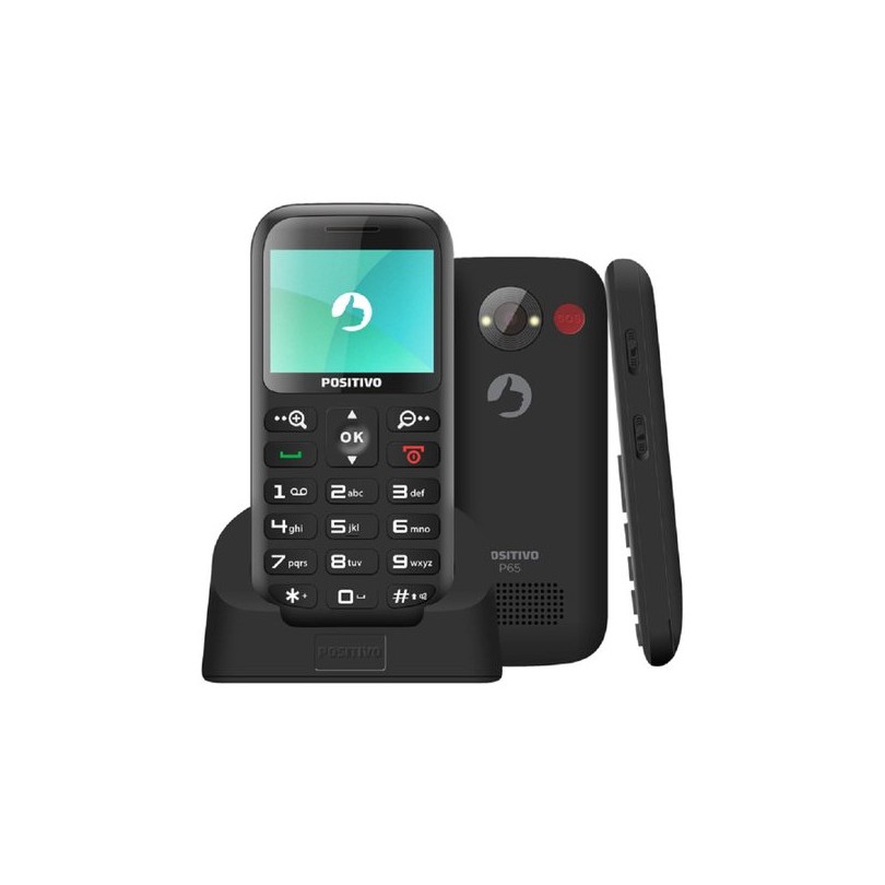 Celular Positivo P65 32 MB Dual Chip Tela 2,3" Câmera VGA Bluetooth Rádio FM Preto