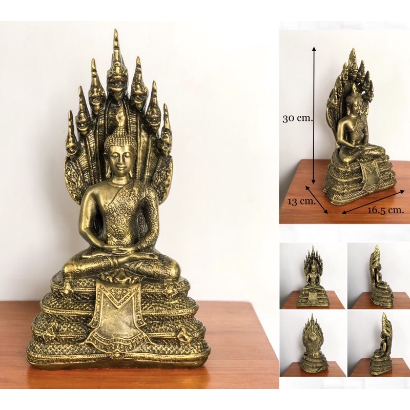 รูปสินค้า พระนาคปรก หน้าตัก 5 นิ้ว สีทองเก่า ประจำวันเสาร์