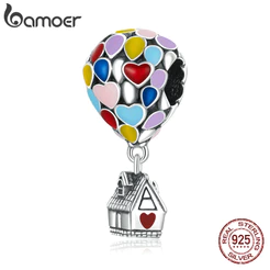 Bamoer 100% Prata 925 Hotair Balão Pingente Para Pulseira Diy Charme Da Moda Jóias Bsc417