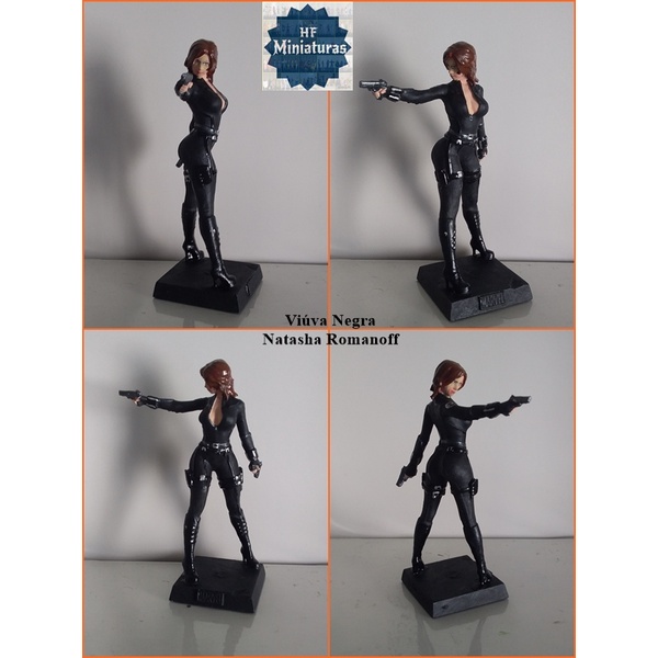 Miniatura Colecionável em escala Eaglemoss em 3D A Viúva Negra, alter-ego de Natasha Romanoff Marvel