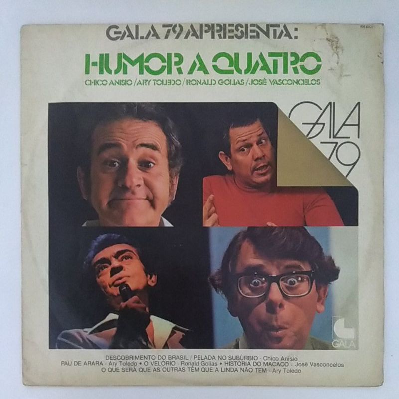 LP Vinil Humor a Quatro Chico Anisio, Ary Toledo, Ronald Golias e José Vasconcelos - Gala 79