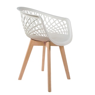 Cadeira Para Mesa De Jantar Sala Cozinha Web Wood Branca Base Madeira
