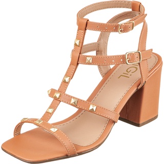 Sandália Feminina GiGiL Salto Alto Gladiadora Confortável Blogueira Original Metalizada Colorida Moda