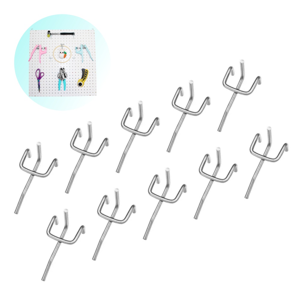 10 Ganchos Metal Para Expositor Organizador Pegboard Painel