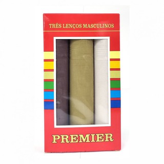 Lenço de bolso masculino - Premier caixa vermelha - 3 unidades