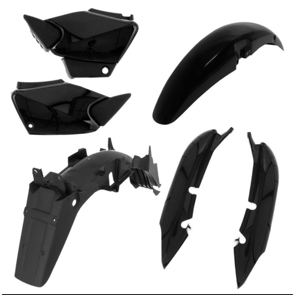 Kit Carenagem Titan 125 2000 a 2004 Fan 2004 a 08 Rabeta + Paralama dian + Tampas  + Paralama Traseiro Preto Injetado .