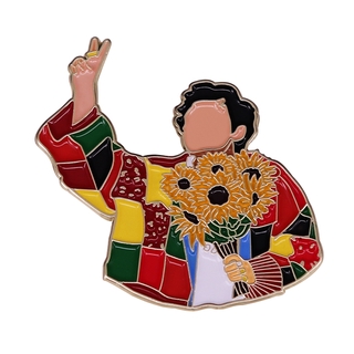 Harry Estilos Desenho Cardigan Lapela Pin Retro Girassol Art Emblema Clássico Camisola Outfit Broche Turneral Fãs Flair Adicionar