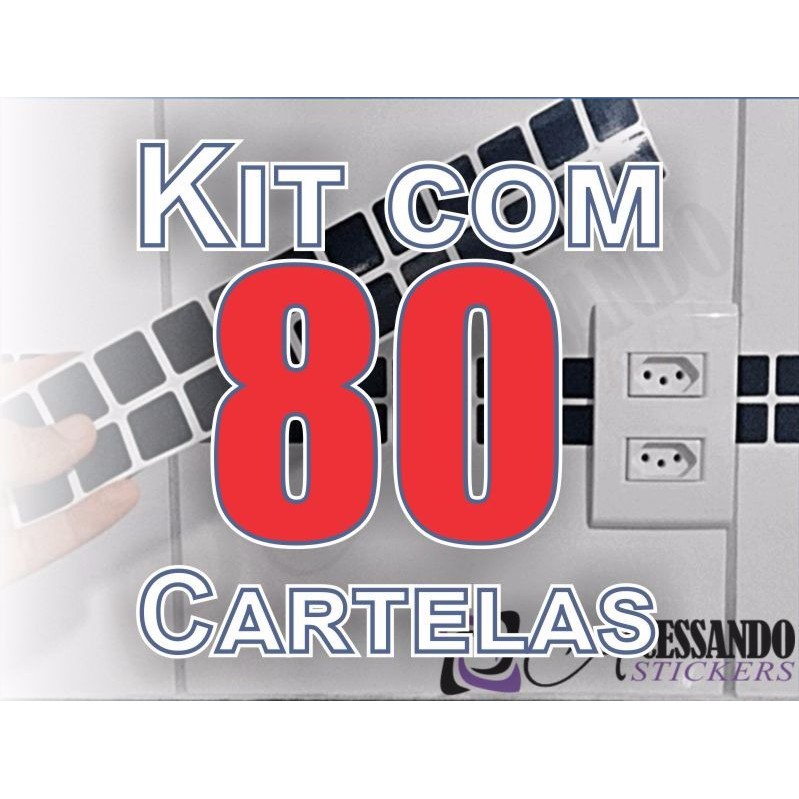 Kit80 Pastilha Adesivo Parede Faixa Azulejo Original +barato