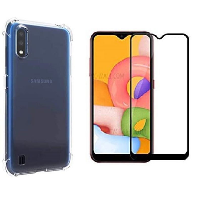 Capinha TPU Celular Samsung Galaxy A01 + Película de Vidro 3D