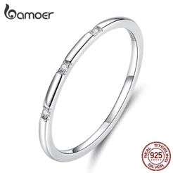 Anel Feminino Bamoer Com Prata Esterlina 925 SCR591