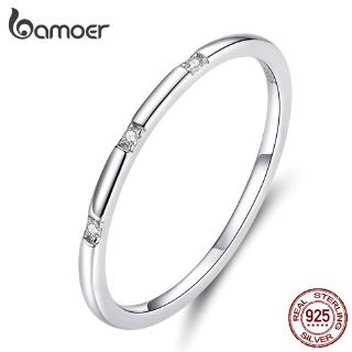 Anel Feminino Bamoer Com Prata Esterlina 925 SCR591