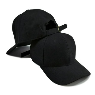 Boné 6 Gomos Liso Preto Aba Curva Fitão