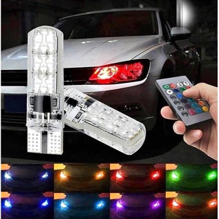 Lâmpadas Meia Luz Led Pingo T10 Colorida W5w 6 Leds Controle Muda De Cor RGB 16 Cores Strobo Tuning Farol Farolete em Oferta na Shopee