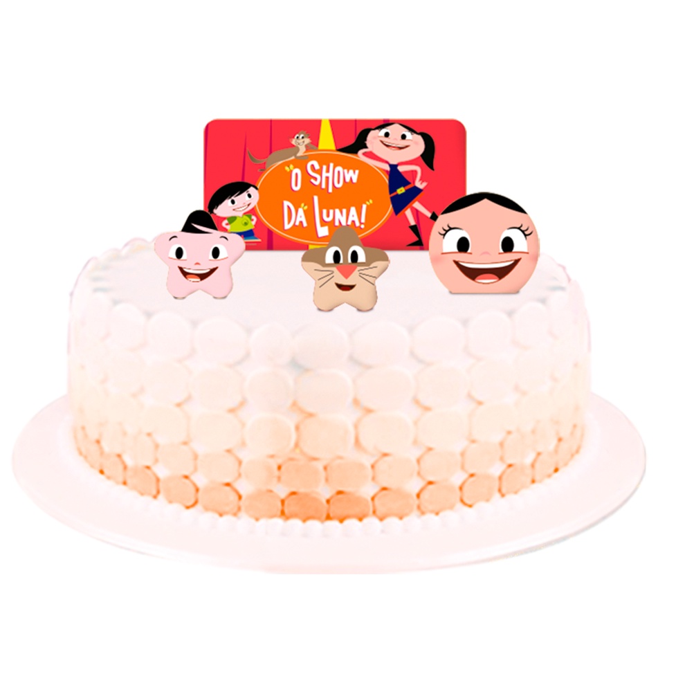 Topo de bolo Festa Show da Luna - 04 unidades - Festcolor - Rizzo Festas? em Oferta na Shopee