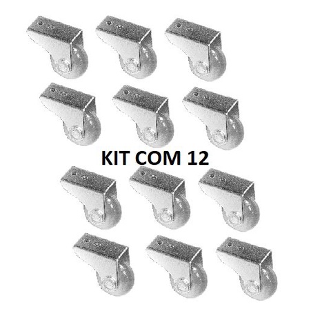 *PROMOÇÃO* Kit 12 UN- Rodizio 38mm para móveis rodinha de gel fixa