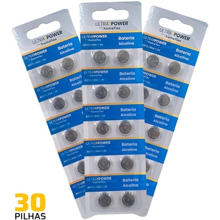 30 Pilhas Baterias Lr41 Alcalina Elgin - 03 Cartelas