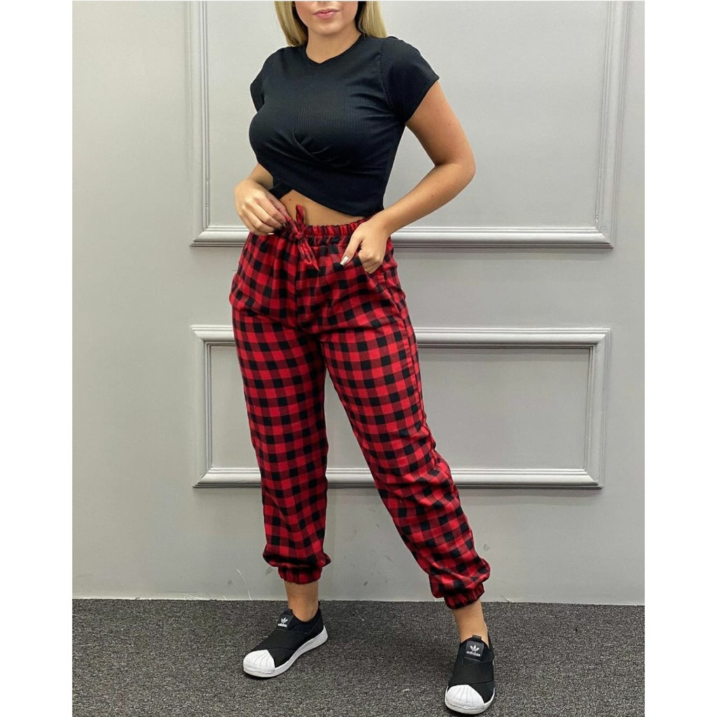 calça xadrez