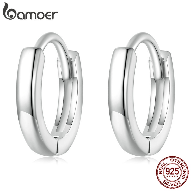 Brinco De Prata Bamoer 925 Clipes Para Brincos Jóias De Moda Simples E Versáteis em Oferta na Shopee