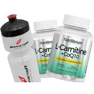 Kit 2x L-carnitina + Coenzima Q10 180 Caps 2000mg + Squeeze - Bodyaction