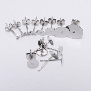 St.kka 100 Peças/Batch 3 4 5 6 8 10 12mm Brincos Em Branco Borboleta Aço Inoxidável Base Para Jwelry em Oferta na Shopee