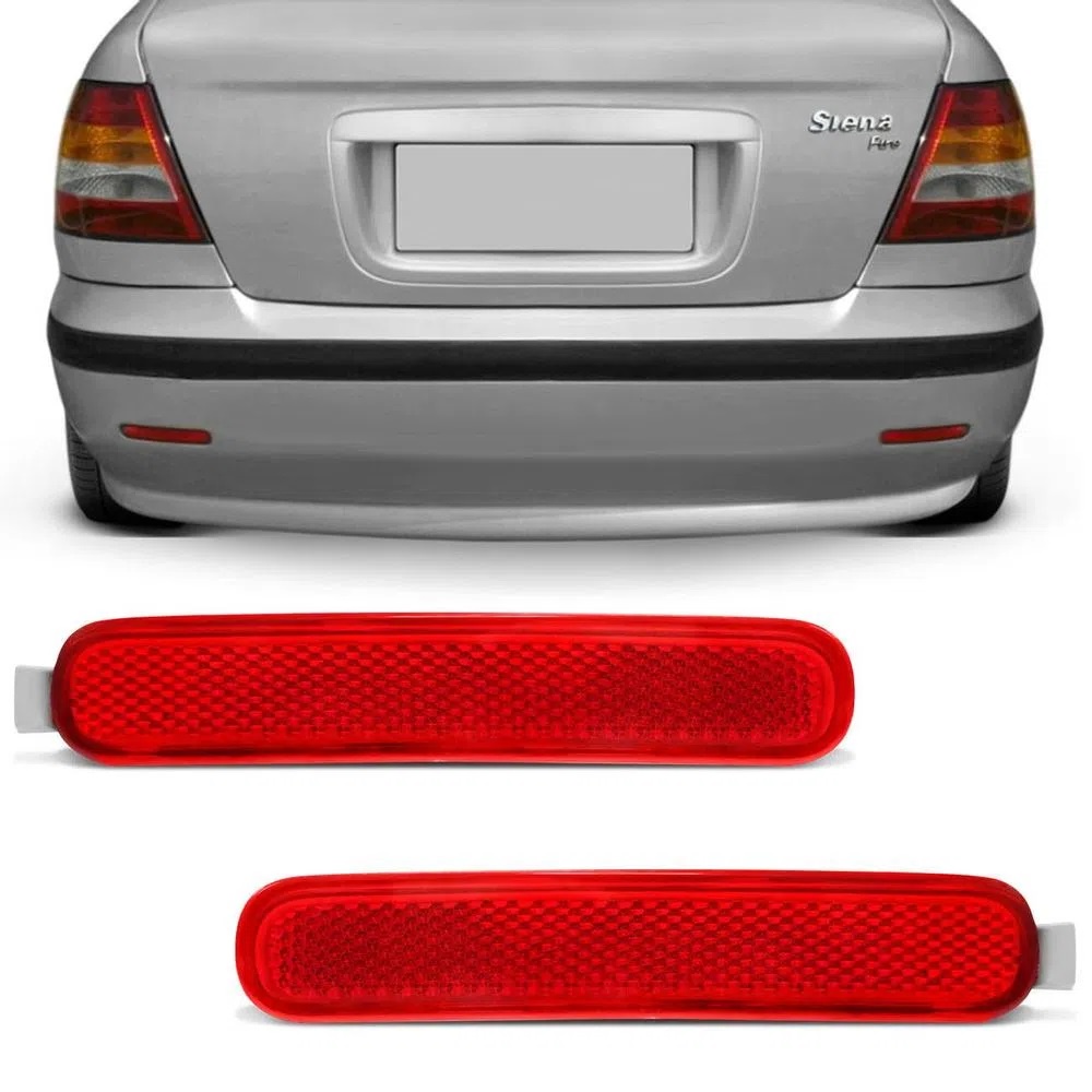 Par Refletor Parachoque Traseiro Fiat Siena 2001 Á 2011 Vermelho Esquerdo e Direito 7001D 7001E em Oferta na Shopee