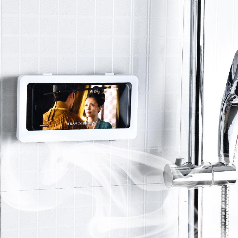 Suporte Case Capa Impermeável Prova Dagua Auto Adesivo De Celular Para Box Banho Banheiro Cozinha
