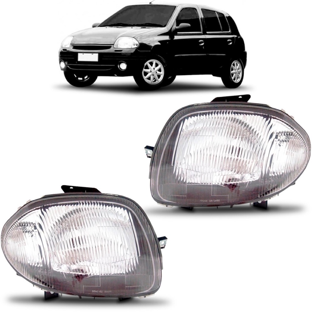Farol Clio 1999 A 2001 Cromado Foco Simples