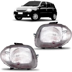 Farol Clio 1999 A 2001 Cromado Foco Simples