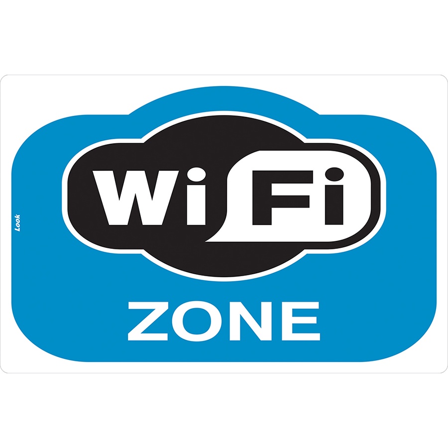Placa Sinalização Ambiente Wireless Wifi Wi-fi Zone Rede Sem Fio para clientes 20x30cm
