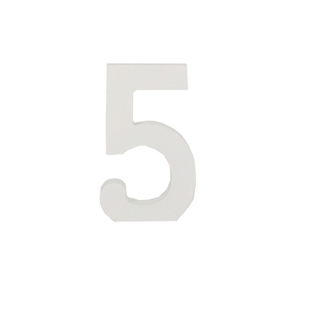 Número Decorativo em MDF  Número 5 (Branca) em Oferta na Shopee