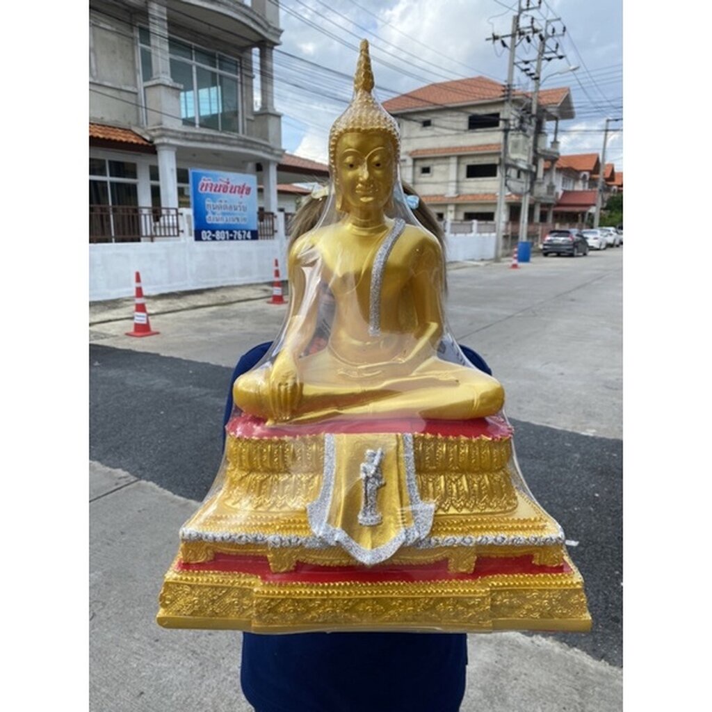 พระปางสะดุ้งมาร ขนาดใหญ่ หน้าตัก 9 นิ้ว ฐานกว้าง 13 นิ้ว สูง 18 นิ้ว