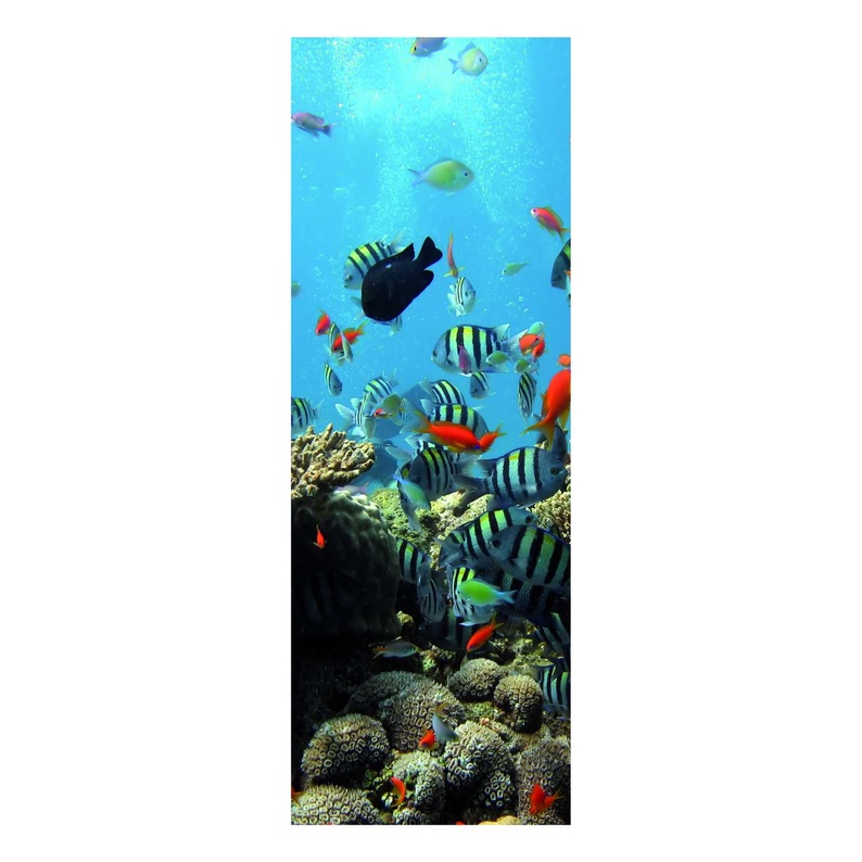 Adesivo Decorativo Para Porta Fundo Do Mar Peixes Coloridos 274