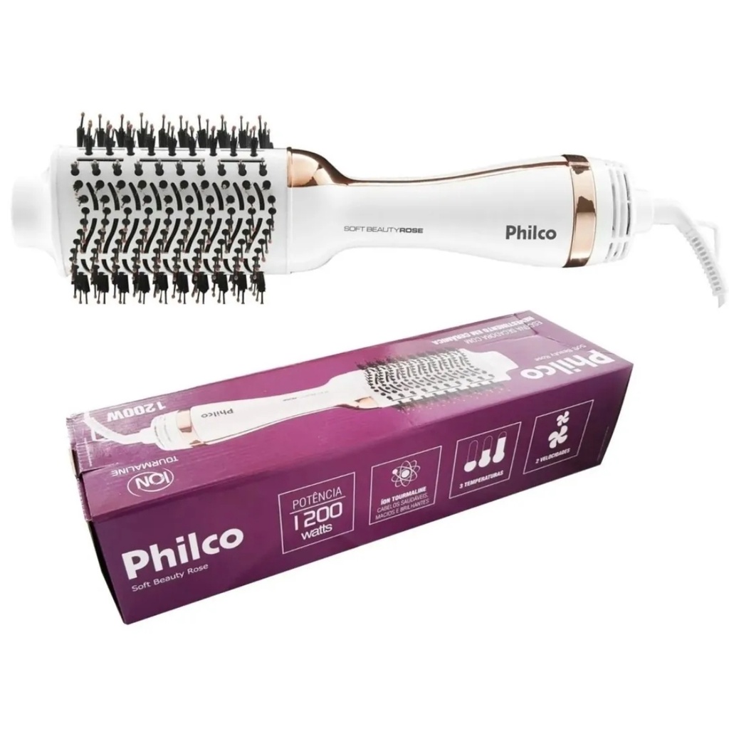 Escova Secadora Philco Pec09rg Soft Beauty Rose Shopee Brasil