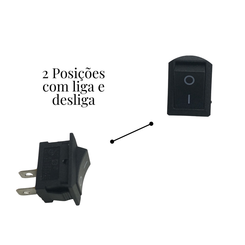 CHAVE TIC TAC KDC PRETA ON/OFF - 2 POS. - 2 TERM. - KCD1-101 · foto 2