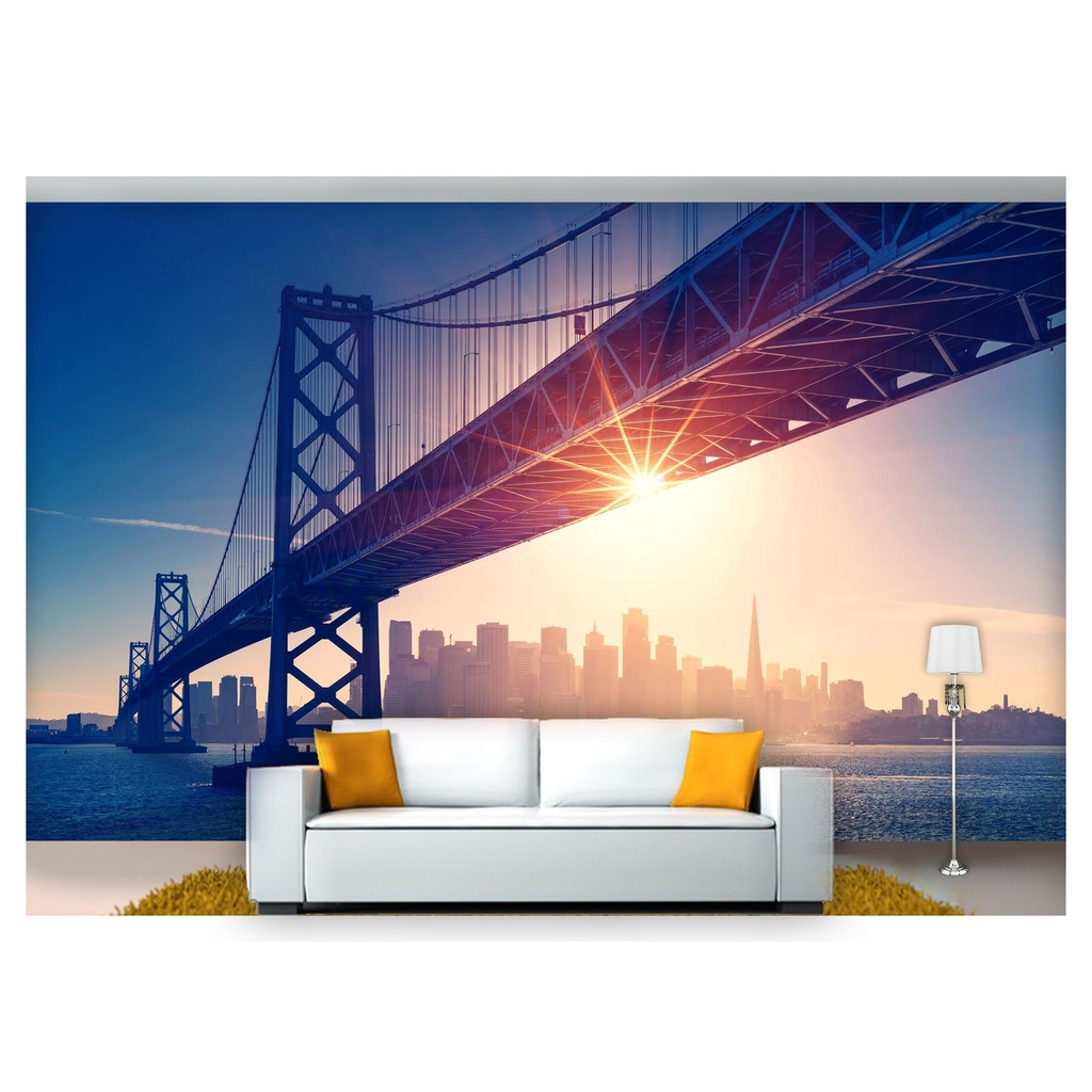 papel de parede Cidade ponte san francisco 3D 6m² NCD200
