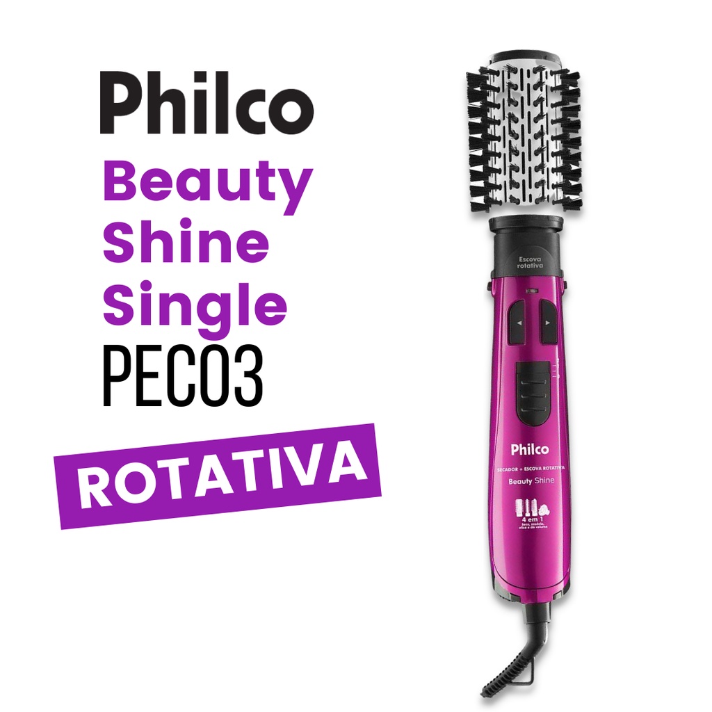 Other places canvas Identity Escova Rotativa Giratória Philco Beauty Shine PEC03 | Shopee Brasil