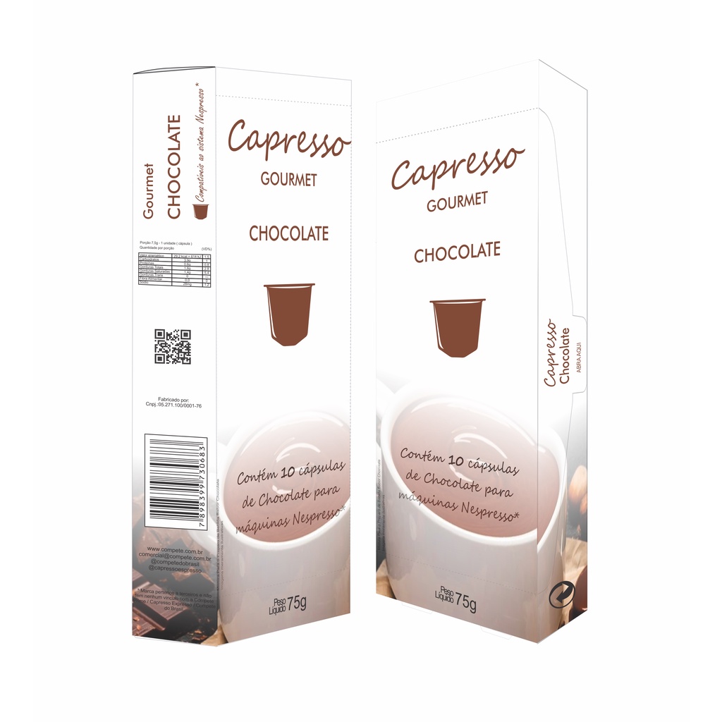 Cápsulas Capresso Cappuccino Chocolate, Chocolate e Creme de Avelã Nespresso 30cap — imagem 2 de 2