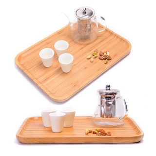 Bandeja de Madeira Bambu Tábua Petisqueira Servir 30cm Luxo