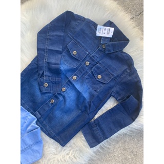 Blusa Jeans MANGA LONGA Jeans Escuro Infantil Para Menino em Oferta na Shopee