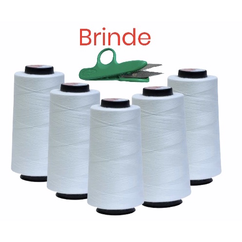 5 Linhas Costura Branca Reta Industrial Doméstica 1500 jardas mais brinde em Oferta na Shopee