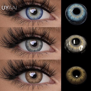 UYAAI 2pçs/1 Par Lentes De Contato Coloridas Naturais Para Olho Contacts Angeltouch Azul