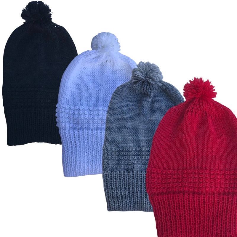 Kit 4 Toucas Bebê Tricô Cores Variadas Menino e Menina