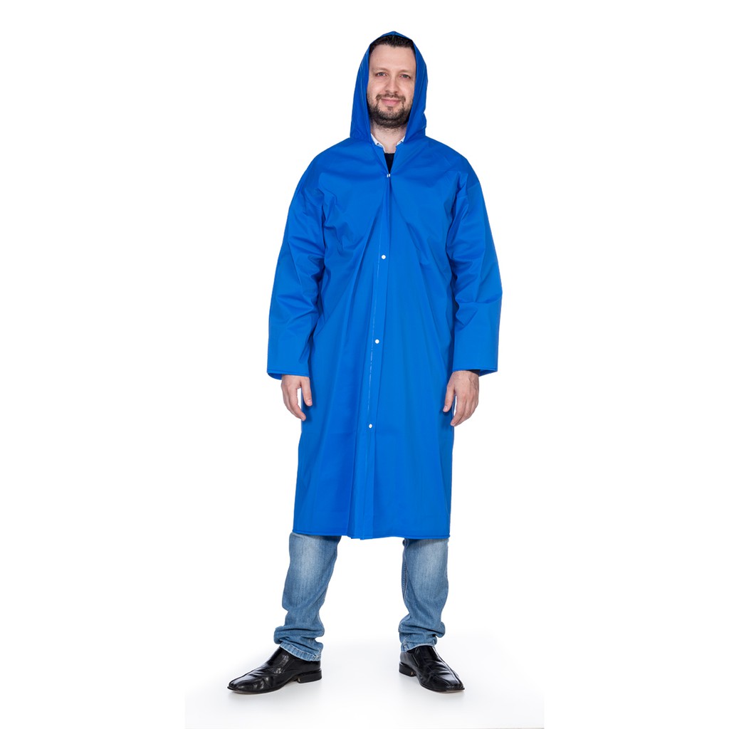 Capa De Chuva PVC Forrado azul com CA EPI