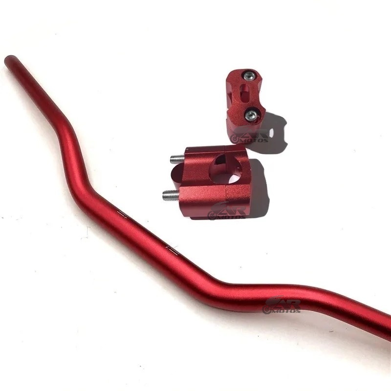 Guidão Fat Bar Vermelho Alto Alumínio Moto Falcon Xt660 Xre Lander Tornado Bros Teneré